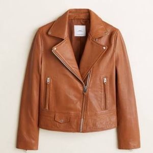 Mango leather biker jacket
